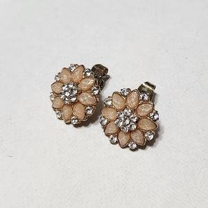 Floral Peach Stud Earrings